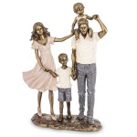Figurka dekoracyjna złota rodzina rodzice z dwójką dzieci kolekcja family 29x19x9 157193