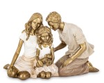Figurka dekoracyjna złoto biała para rodziców z dzieckiem kolekcja family 11,5x18x7 167800