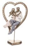 Figurka dekoracyjna złota w sercu para zakochanych kolekcja family 28x19x11 137925