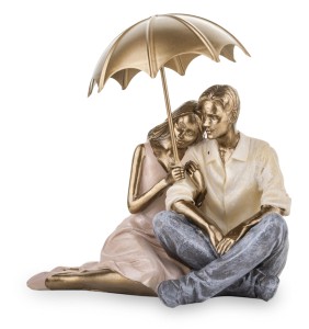 Figurka para zakochanych pod parasolem kolekcja family 15x16x12 134133