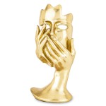 Figurka dekoracyjna  maska  złota  z zakrytymi ustami  30x14x12 175378