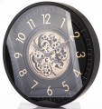 Zegar metalowy ścienny retro duży czarno złoty  66x66x9,5 180457