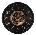 Zegar metalowy ścienny retro duży czarno złoty  66x66x9,5 180457