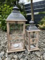 Lampion latarnia drewniana komplet 2 szt brąz 56/39cm 20AW0036