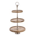 Patera dekoracyjna drewniana 3 poziomowa drzewo mango  54x30x30 170821
