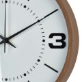 Zegar ścienny biało brązowy cichy mechanizm 34cm HTBE9316
