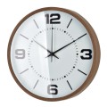Zegar ścienny biało brązowy cichy mechanizm 34cm HTBE9316