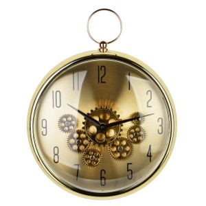 Zegar ścienny złoty cichy i ruchomy mechanizm 43x35cm HTBE9569