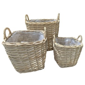 Donica osłonka doniczka doniczki wiklinowe kpl. 3 szt. 43/34/28 cm  HIWD7923-SR