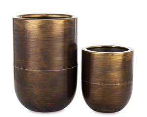 Osłonka donica doniczka metalowa złota komplet 2 szt  27/18 cm  179147