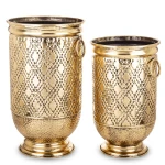 Osłonka donica doniczka metalowa złota komplet 2 szt  55/46 cm  179146