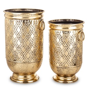 Osłonka donica doniczka metalowa złota komplet 2 szt  55/46 cm  179146