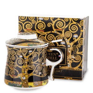 Kubek Queen Isabell Gustav Klimt porcelana  z zaparzaczem 350 ml 
