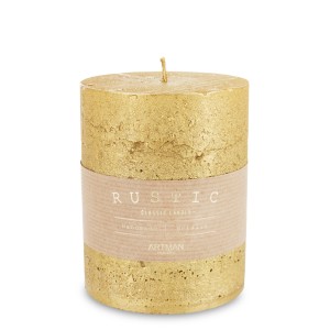 Pl Złoty Świeca Rustic Metalic Walec Średni Fi9 11,5x9x9 143623