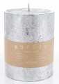 Pl Srebrny Świeca Rustic Metalic Walec Średni Fi9