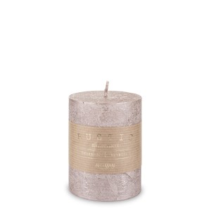 Pl Rose Gold Świeca Rustic Metalic Walec Mały Fi7