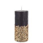 Pl Świeca Walec Średni Diament Czarny Złoto