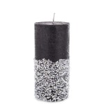 Pl Świeca Walec Średni Diament Czarny Srebro