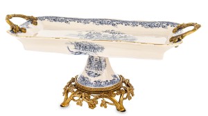 Patera dekoracyjna stylowa duża ceramiczna na nóżce 18x43x18 182442
