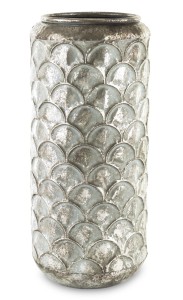 Osłonka donica doniczka metalowa srebrna  56x24x24 141097