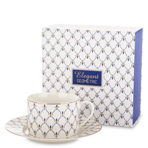 Filiżanka  z porcelany ze spodkiem w prezentowym kartoniku 220ml 182860