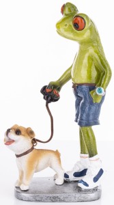 Figurka dekoracyjna żaba z pieskiem 16x9x6 159191