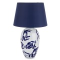 Lampa ceramiczna lampka nocna stołowa biało niebieska 67x43x43 170568