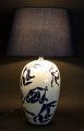 Lampa ceramiczna lampka nocna stołowa biało niebieska 67x43x43 170568