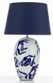Lampa ceramiczna lampka nocna stołowa biało niebieska 67x43x43 170568