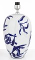 Lampa ceramiczna lampka nocna stołowa biało niebieska 67x43x43 170568