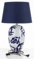Lampa ceramiczna lampka nocna stołowa biało niebieska 67x43x43 170568