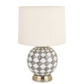 Lampa ceramiczna lampka nocna stołowa beżowo biała 46x28x28 170664