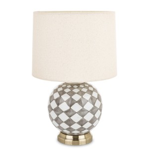 Lampa ceramiczna lampka nocna stołowa beżowo biała 46x28x28 170664