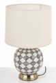 Lampa ceramiczna lampka nocna stołowa beżowo biała 46x28x28 170664
