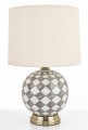 Lampa ceramiczna lampka nocna stołowa beżowo biała 46x28x28 170664