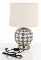 Lampa ceramiczna lampka nocna stołowa beżowo biała 46x28x28 170664