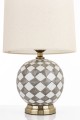 Lampa ceramiczna lampka nocna stołowa beżowo biała 46x28x28 170664