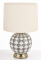 Lampa ceramiczna lampka nocna stołowa beżowo biała 46x28x28 170664