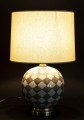 Lampa ceramiczna lampka nocna stołowa beżowo biała 46x28x28 170664