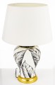 Lampa ceramiczna lampka nocna stołowa biało złota  67x43x43  170667