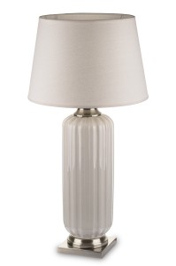 Lampa ceramiczna lampka nocna stołowa  beżowo oliwkowa  91x45x45 83945