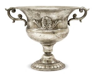 Donica osłonka doniczka wazon metalowy  srebrny 26,5x37x29 100835