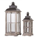 Latarnia ogrodowa lampion komplet brązowy 2szt 65/44cm 74242