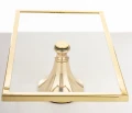 Patera dekoracyjna lustrzana złota prostokątna glamour  9,5x30x18 183541