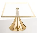 Patera dekoracyjna lustrzana złota prostokątna glamour  17x34x22 183540