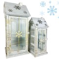 Latarnia lampion metalowy świecznik świąteczny biały 47/34cm