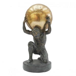 Figurka Atlas dekoracyjna mężczyzna dźwigający kulę ziemską 28,5x15x14 175352