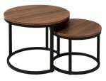 Stolik stoliki kawowe zestaw okrągłe 2w1 60/40cm Loft kolor Dąb SU-003