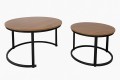 Stolik stoliki kawowe zestaw okrągłe 2w1 80/48cm Loft kolor Dąb SU-003large