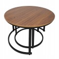 Stolik stoliki kawowe zestaw okrągłe 2w1 80/48cm Loft kolor Dąb SU-003large